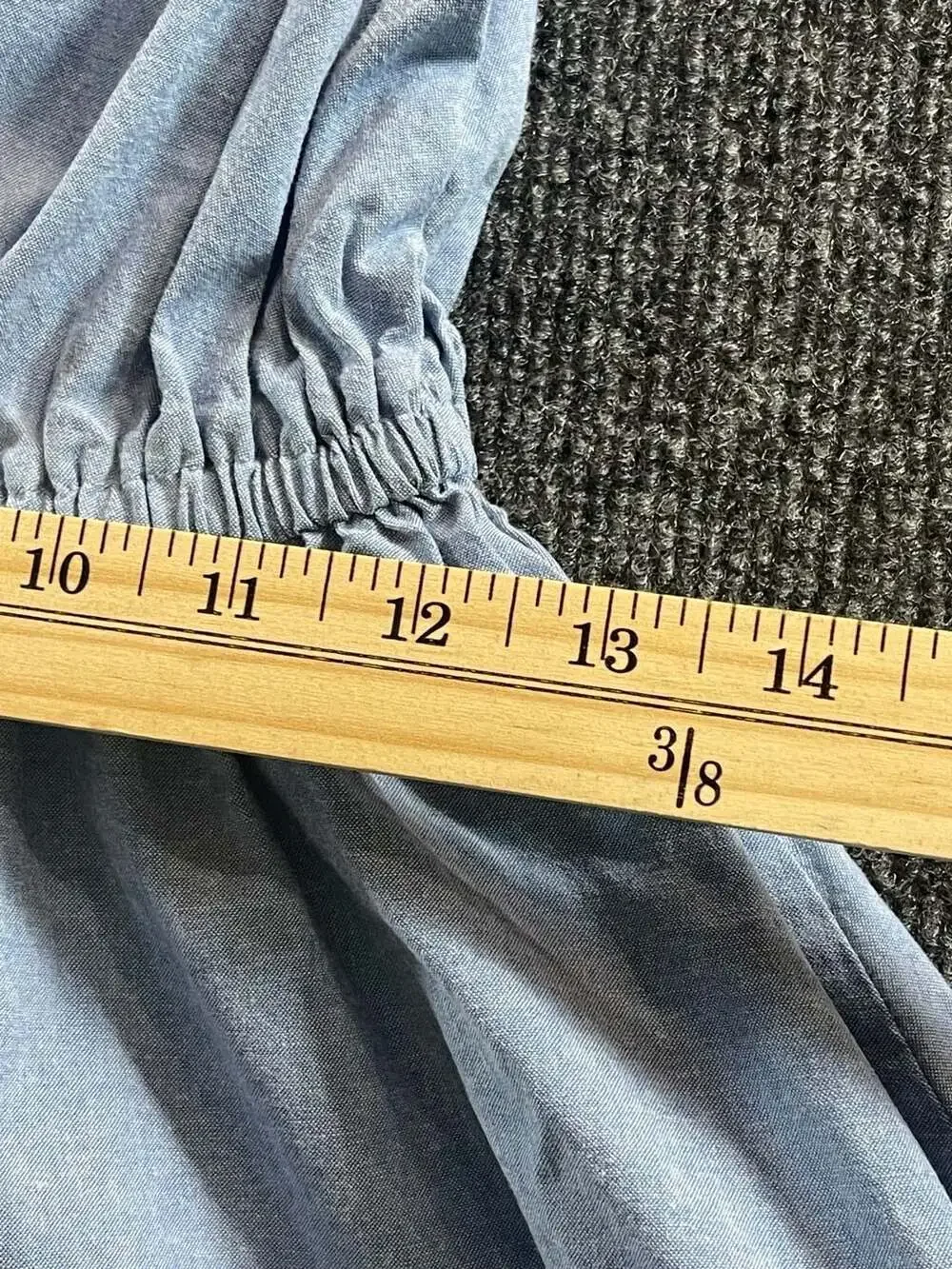 Gymboreee Chambray Dress Size 7 Blue Ruffle Straps Embroidered Ric Rac